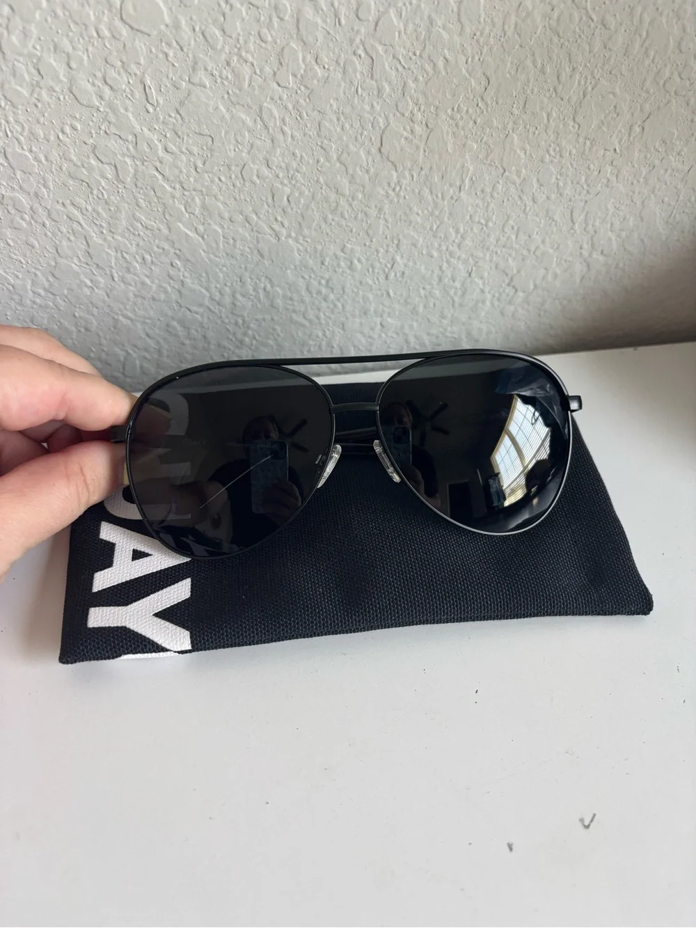 Quay Australia black aviator sunglasses